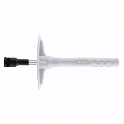 Cheville avec clou métallique pour fixation de panneaux isolants. Utilisation sur : béton, béton creux, béton cellulaire, bri ...