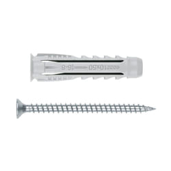 Index - Cheville nylon quadruple expansion pour tout type de materiaux avec vis à bois Zinguée Boite de 100 - 5x25 Ø5 + 4x30