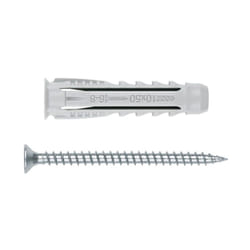 Index - Cheville nylon quadruple expansion pour tout type de materiaux avec vis à bois Zinguée Boite de 25 - 10x50 Ø10 + 6x60
