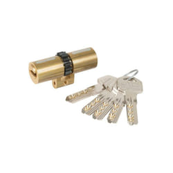 MCM - Cilindro de seguridad modelo P3 - talla Latón. 66 mm. 33x33 mm. Excéntrica de rueda de 14 dientes