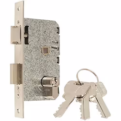 Serrure - MCM - 2501 - Nickelé - Droite - 30 mm - A cylindre