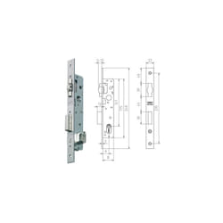 MCM - Serrure à mortaise en métal 1551-2118 cylindre ovale en acier inoxydable 26x26
