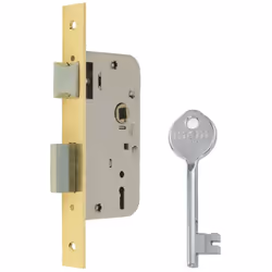 Serrure Hypothécaire 1 Point 1508-2-45 Mcm Serrure Et Serrure À Levier Avec Clé Et Mesure Entre Axes 58Mm, Finition Laiton. E ...