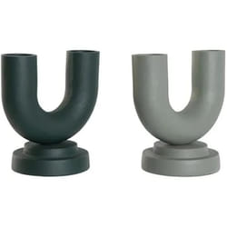 Home ESPRIT Vase Vert Aluminium 18 x 13 x 19 cm (2 Unités)
