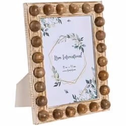 Home ESPRIT Cadre photo Blanc Marron Verre Bois de manguier 21 x 3 x 26 cm