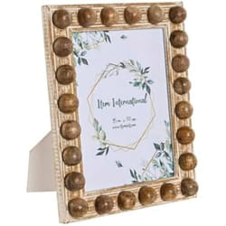 Home ESPRIT Cadre photo Blanc Marron Verre Bois de manguier 21 x 3 x 26 cm