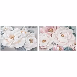 Home ESPRIT Cadre Roses Romantique 120 x 3,7 x 80 cm (2 Unités)