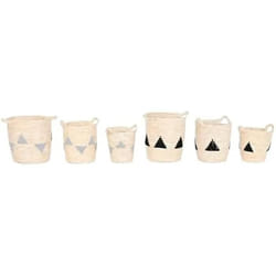 Home ESPRIT Lot de paniers Noir Gris Naturel Herbier marin Boho 33 x 33 x 40 cm (2 Unités)