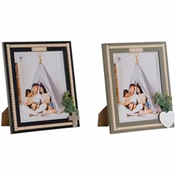 Home ESPRIT Cadre photo Noir Vert Naturel Verre Bois MDF Scandinave 26,5 x 2 x 31,5 cm (2 Unités)