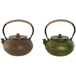 Home ESPRIT Théière Marron Vert Acier inoxydable Fer 1,3 L (2 Unités)