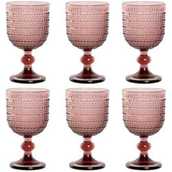 Home ESPRIT Set de Verres Rose Verre 240 ml (6 Unités)