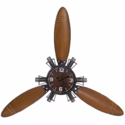 Home ESPRIT Horloge Murale Marron Noir Métal Bois MDF Vintage 121 x 7 x 106 cm