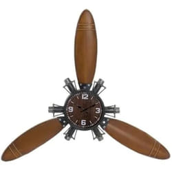 Home ESPRIT Horloge Murale Marron Noir Métal Bois MDF Vintage 121 x 7 x 106 cm