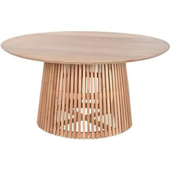 Home ESPRIT Table de Salle à Manger Naturel bois mindi 150 x 150 x 75 cm