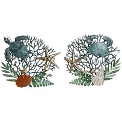 Home ESPRIT Décoration murale Bleu Doré méditerranéen 55 x 4 x 48 cm (2 Unités)