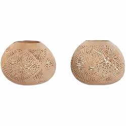 Home ESPRIT Bougeoir Fibres de coco 15 x 15 x 13 cm (2 Unités)