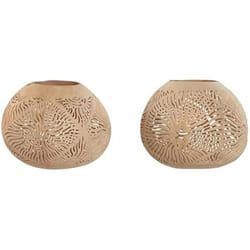 Home ESPRIT Bougeoir Fibres de coco 15 x 15 x 13 cm (2 Unités)