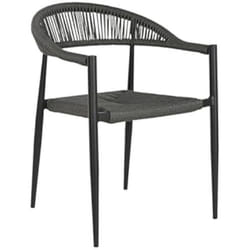 Home ESPRIT Chaise de jardin Noir Gris foncé Aluminium Rotin 56 x 60 x 78 cm