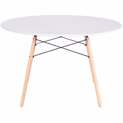 Home ESPRIT Table de Salle à Manger Blanc Noir Naturel Bouleau Bois MDF 120 x 120 x 74 cm - TU
