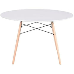 Home ESPRIT Table de Salle à Manger Blanc Noir Naturel Bouleau Bois MDF 120 x 120 x 74 cm - TU
