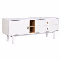 Home ESPRIT Meubles de télévision Blanc Naturel polypropylène Bois MDF 140 x 40 x 55 cm