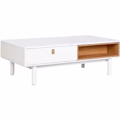 Home ESPRIT Table Basse Blanc Naturel Polyuréthane Bois MDF 120 x 60 x 40 cm
