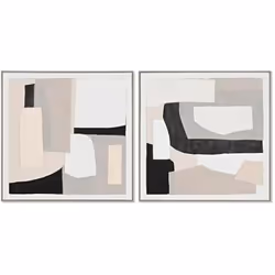 Home ESPRIT Cadre Abstrait Urbaine 82,3 x 4,5 x 82,3 cm (2 Unités)