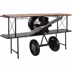 Home ESPRIT Console Marron Noir Bois Métal 191 x 58 x 96 cm
