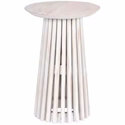Home ESPRIT Petite Table d'Appoint Blanc bois mindi 40 x 40 x 60 cm