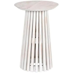 Home ESPRIT Petite Table d'Appoint Blanc bois mindi 40 x 40 x 60 cm
