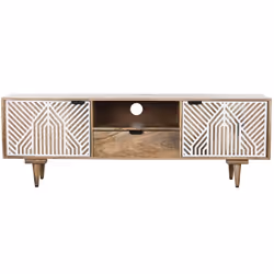 Home ESPRIT Meubles de télévision Blanc Bois de manguier 160 x 41 x 55 cm