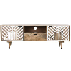 Home ESPRIT Meubles de télévision Blanc Bois de manguier 160 x 41 x 55 cm