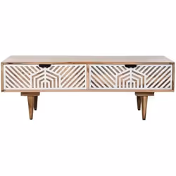 Home ESPRIT Table Basse Blanc Bois de manguier 115 x 60 x 40 cm