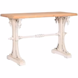 Home ESPRIT Console Jaune Blanc Sapin Bois MDF 120 x 50 x 77 cm