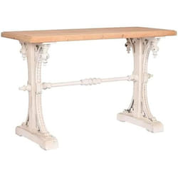 Home ESPRIT Console Jaune Blanc Sapin Bois MDF 120 x 50 x 77 cm