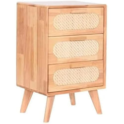 Home ESPRIT Caisson à Tiroirs Naturel Métal Bois d'hévéa 40 x 30 x 63 cm