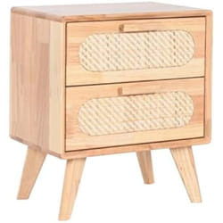 Home ESPRIT Table de Nuit Bois Métal Rotin 40 x 30 x 48 cm