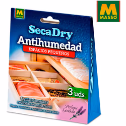 Secadry sac en gel (3x30 gr). Idéal pour espaces réduits comme tiroirs, étagères, armoires, caisses, voitures, sacs de sport, ...
