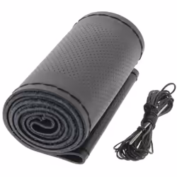 Couvre volant cuir a lacet noir - 37-39 cm - compatible avec volant de 37 à 39 cm. - Ajustement parfait. - Facile d'installat ...
