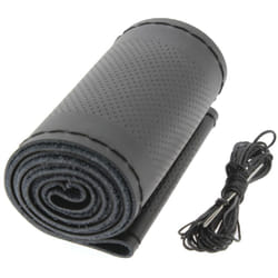 Couvre volant cuir a lacet noir - 37-39 cm