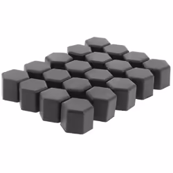 20 Cache ecrous de roue NC20B19 en silicone Noir 19mm - Protection hexagonaux en silicone de diamètre 19mm
