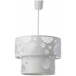 Lustre floral en polyester blanc
