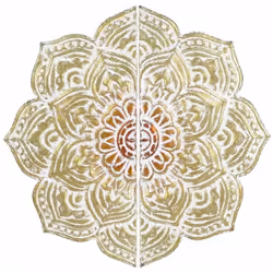 Décoration murale Fleur en relief Métal patiné A suspendre. En deux Partie Dim : 77 x 77 cm