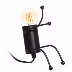 Lampe en métal noir Métal Dimensions : 13 x 8 x 15 cm Longueur du câble : 170 cm Ampoule E27-60 watts non fournie. 230V-50Hz  ...