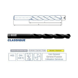 Foret hss metal DIN338N 0.3 à 3mm Izar série courte 1.00 mm