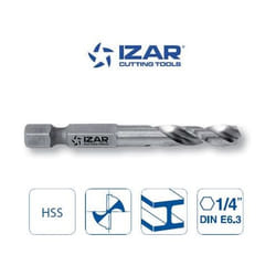Izar - foret hss queue hexagonale 6 pans DINE6.3 de 2 à 8mm 6.00 mm