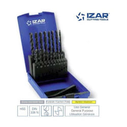 coffret 19 forets HSS DIN338N Izar de 1 à 10 mm par 0.5 mm