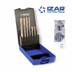 Coffret de 7 forets à béton Izar Zentro4 à 4 pointes carbure de 5 à 12 mm, pour un perçage optimal du béton armé, du béton, p ...