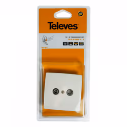 Televes 5231 prise de courant TV + Radio Acier inoxydable