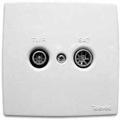 Televes - Embellisseur Blanc Plastique Pour Prise Double